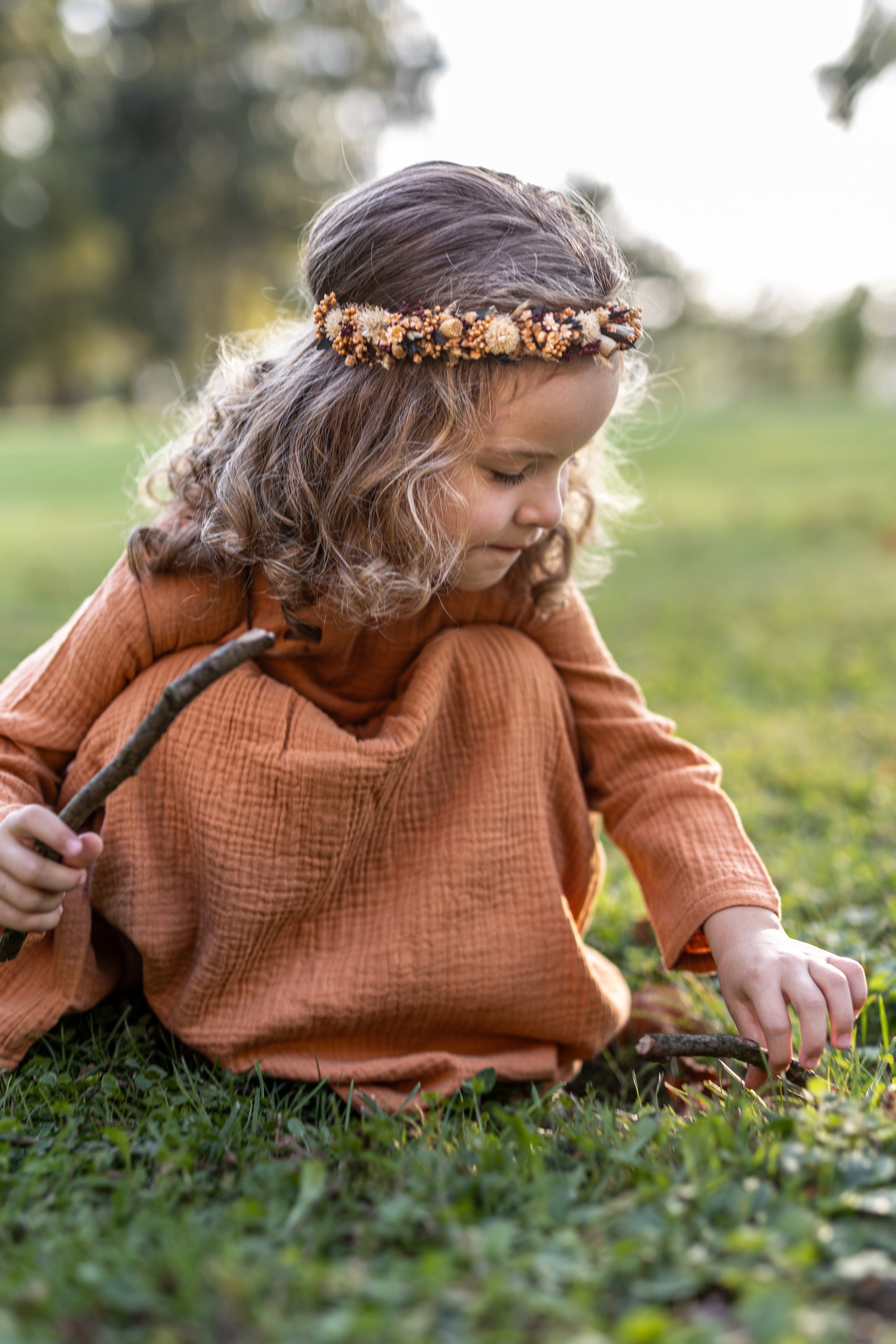 4y Muslin Dress + Knee High Socks