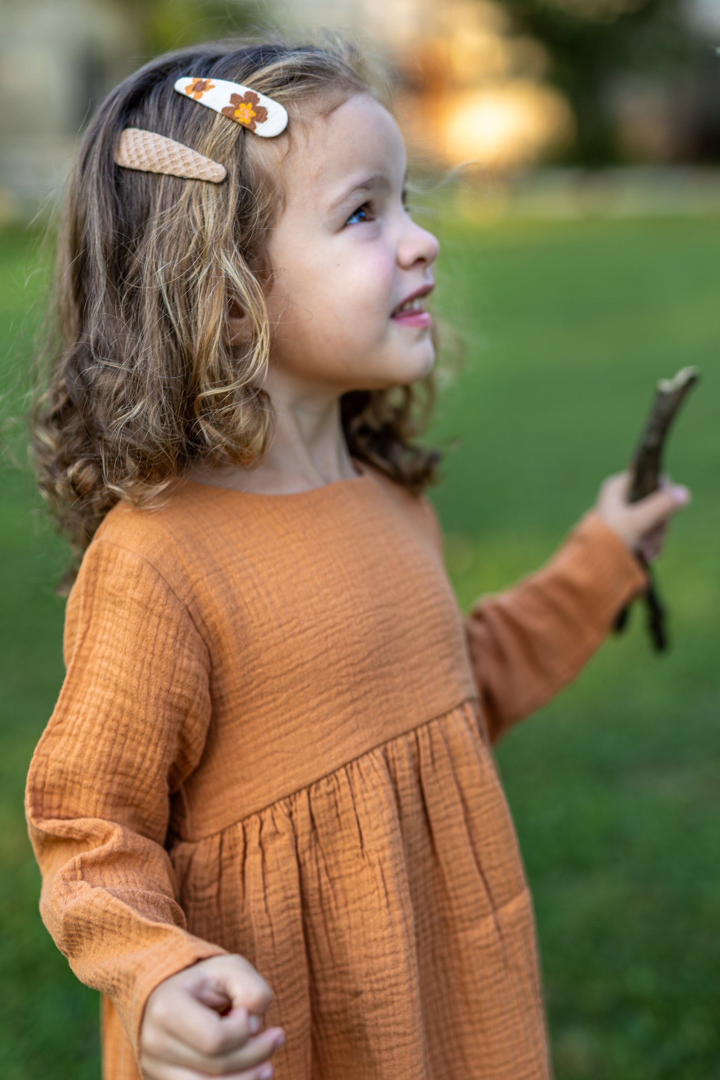 4y Muslin Dress + Knee High Socks