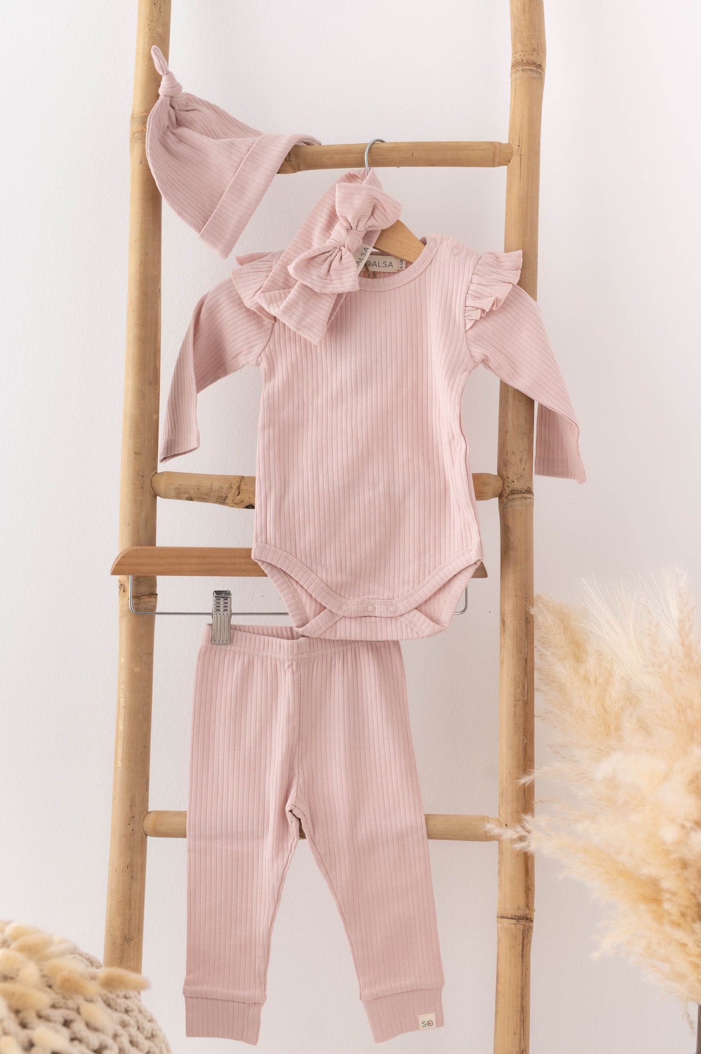 3-6m Baby Ribbed 3 pcs Set