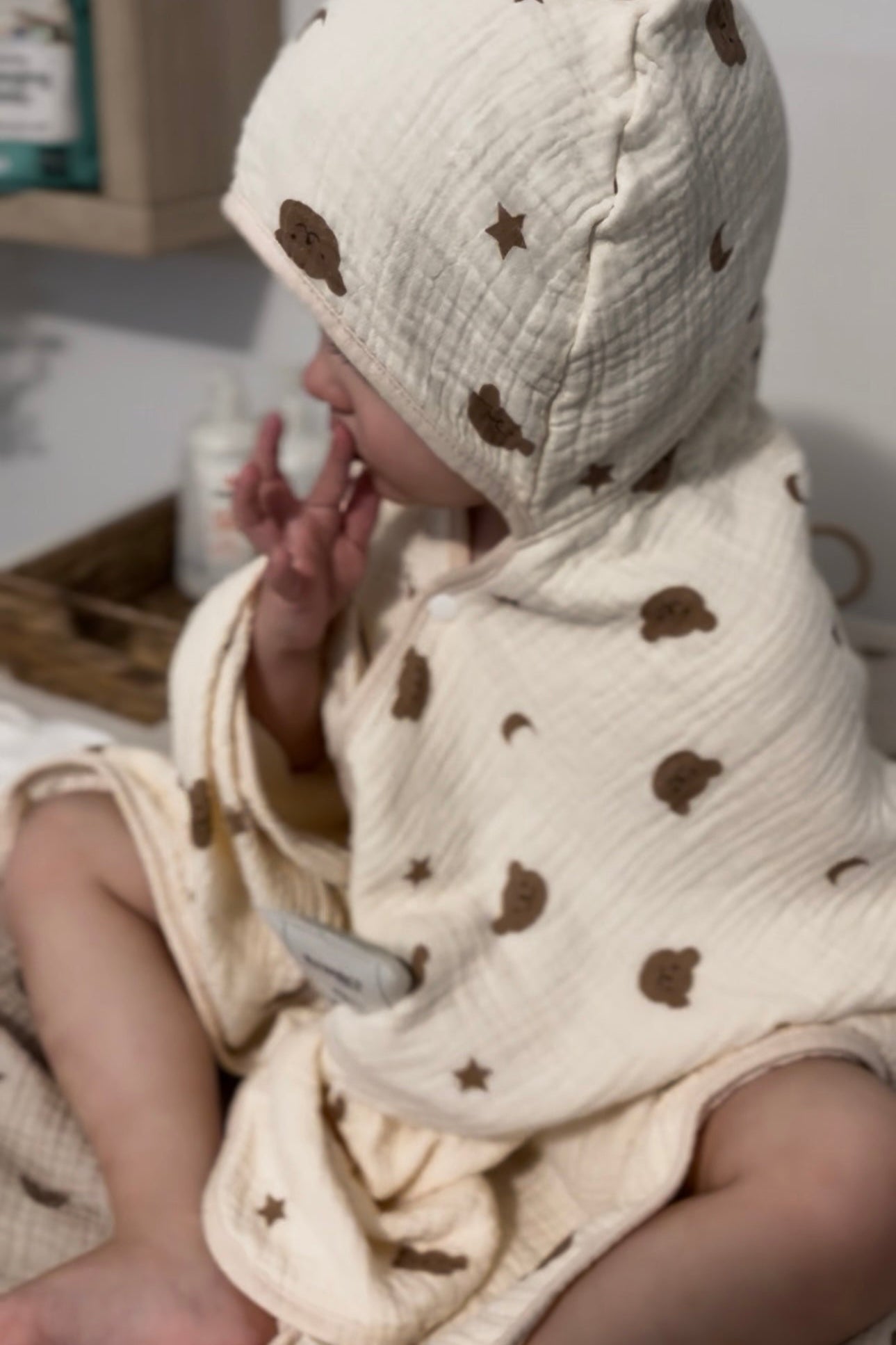 Muslin Bear Blanket Hooded Bathrobe - SOALSA