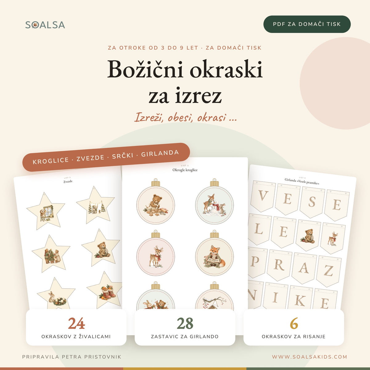 Božični okraski za izrez | Papirnati okraski