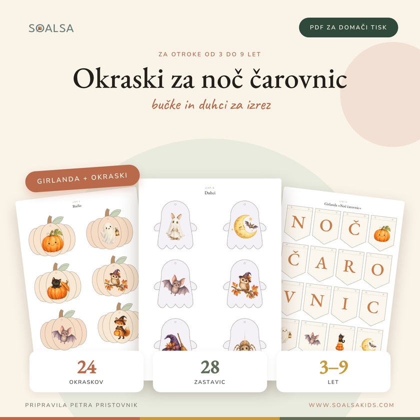 Okraski za noč čarovnic za izrez