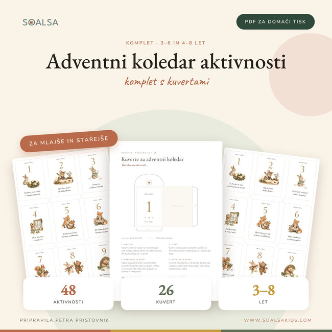 Adventni koledar aktivnosti – KOMPLET (3–8 let)