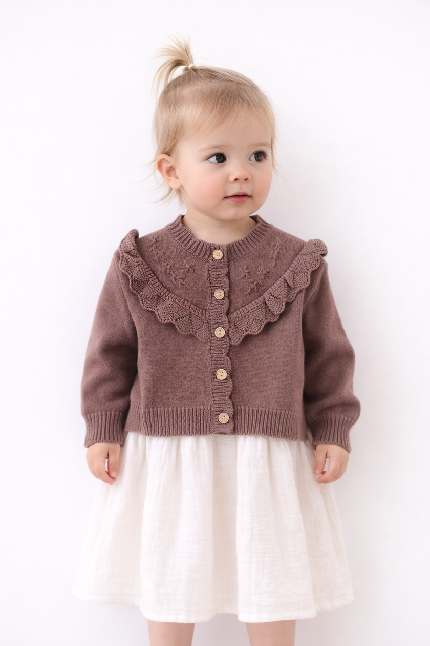 Knitted Baby Cardigan Sweater Vintage