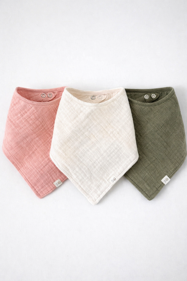 3 pcs Baby Muslin Bibs