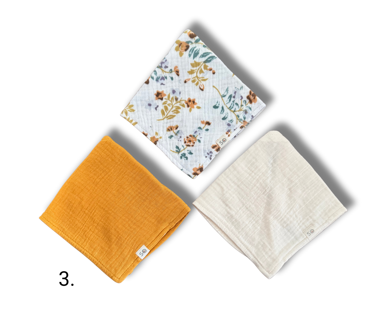 3 pcs Baby Muslin Bibs