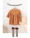 4y Muslin Dress + Knee High Socks
