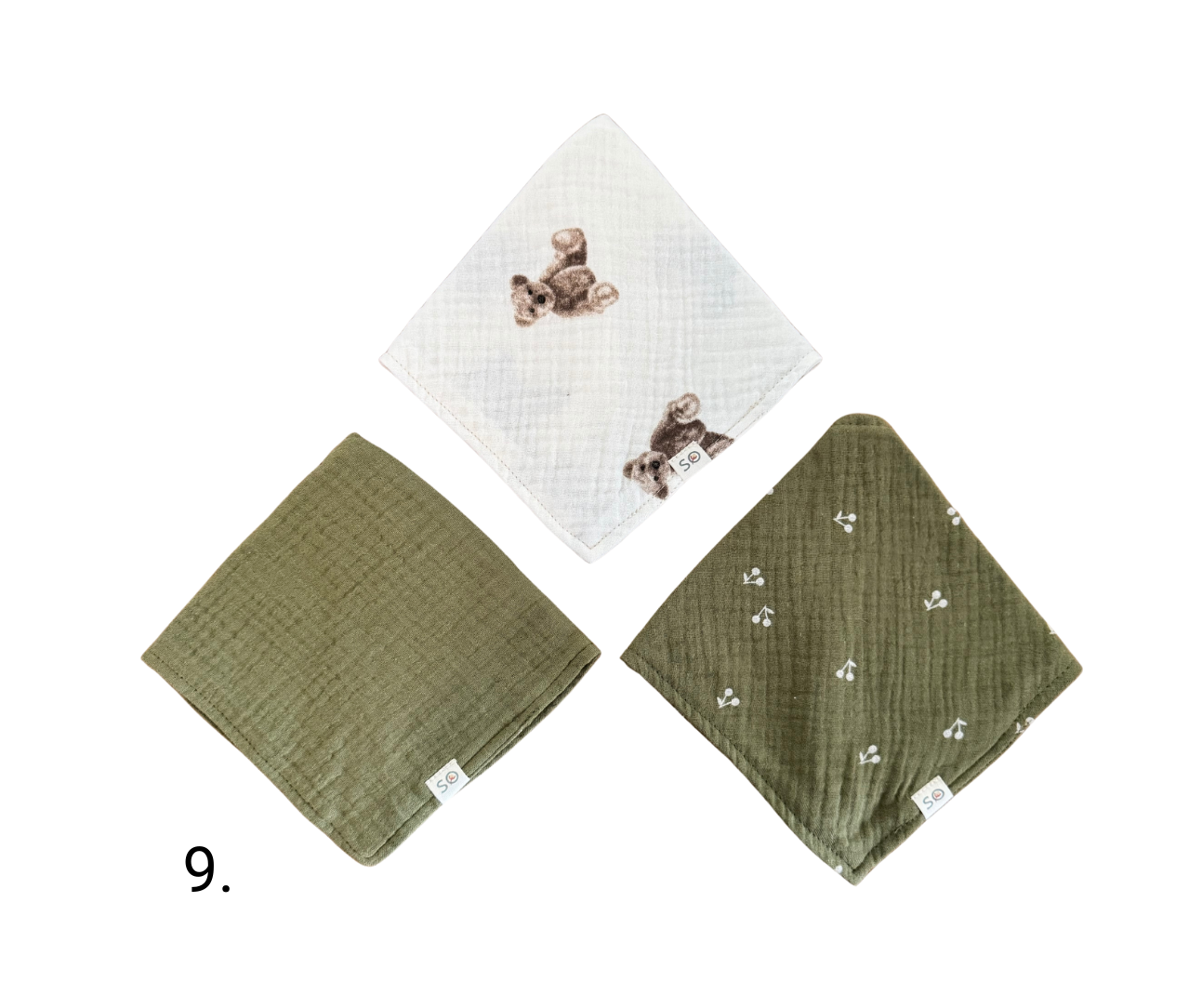 3 pcs Baby Muslin Bibs