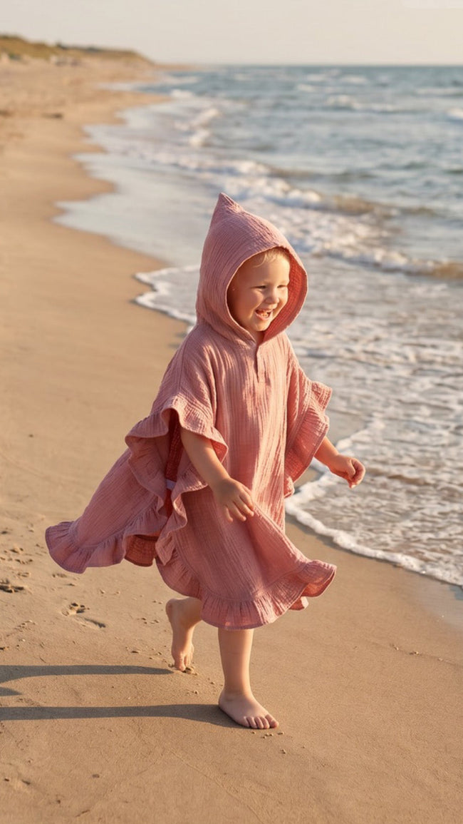 Muslin Fluffy Poncho 1-3 y