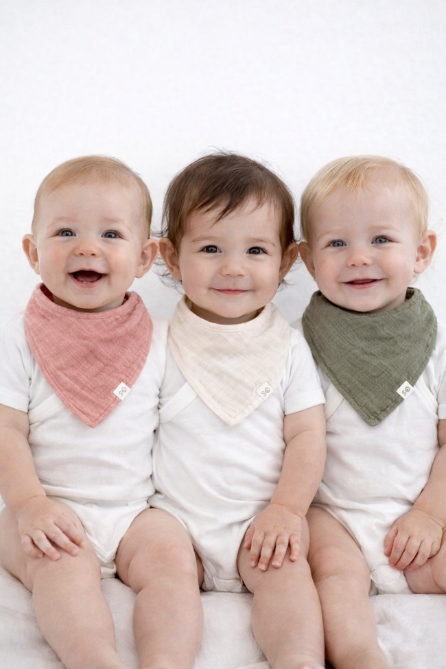 3 pcs Baby Muslin Bibs