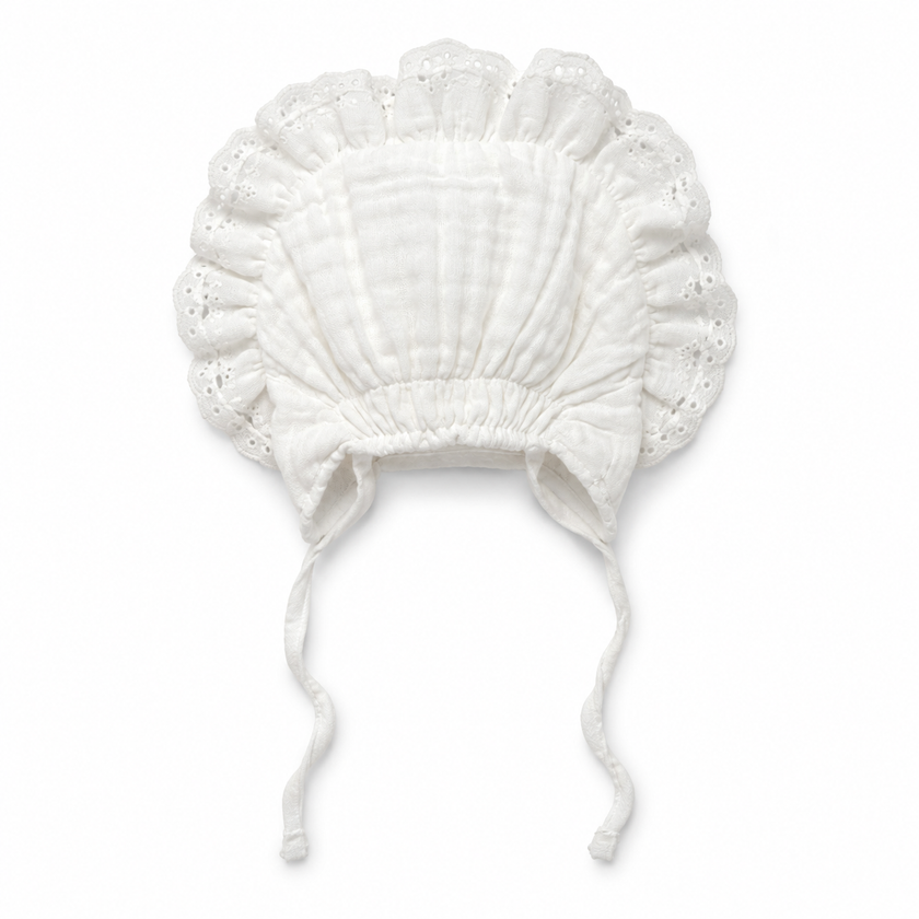 Cotton Lace Baby Bonnet 0-1y