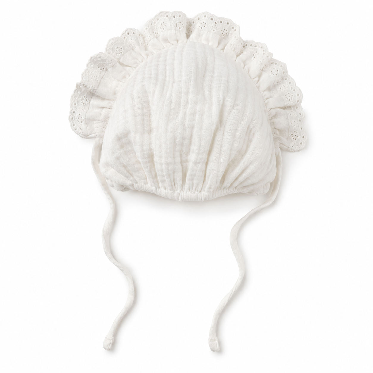 Cotton Lace Baby Bonnet 0-1y