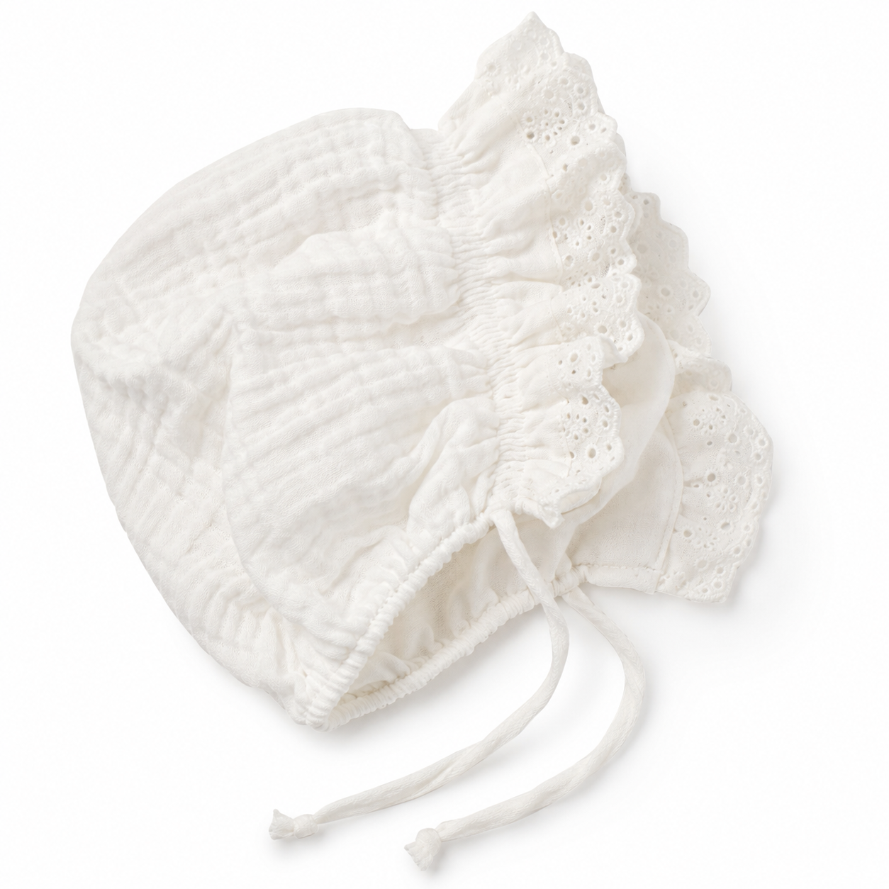 Cotton Lace Baby Bonnet 0-1y