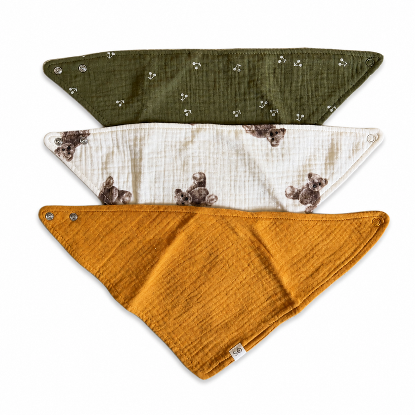 Muslin Baby Bibs Set 3pcs