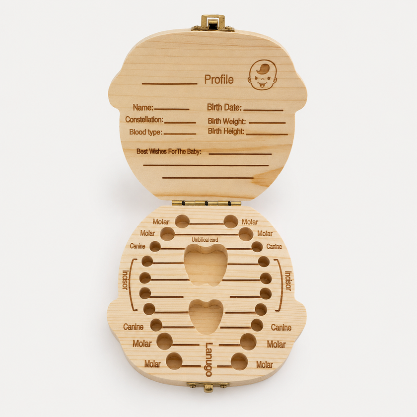 Wooden Baby Tooth & Keepsake Box