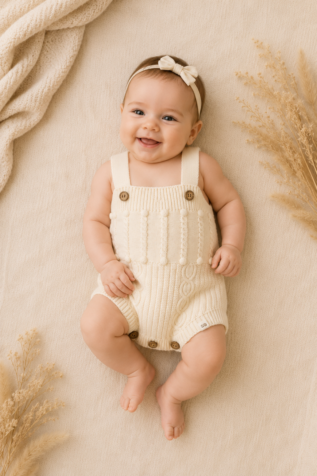 Knitted Romper & Cardigan Baby Set