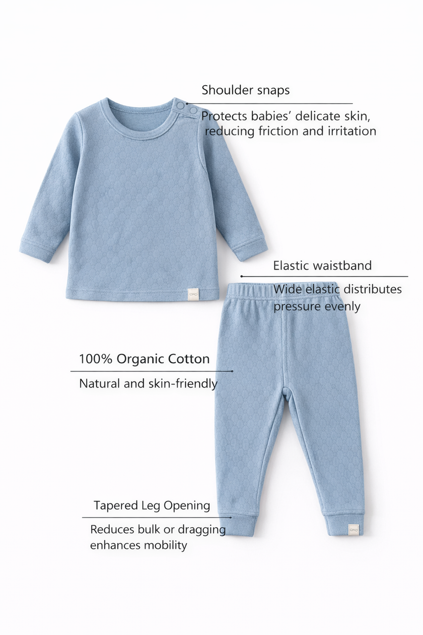 Honeycomb Organic Pajamas 2-Pack Blue
