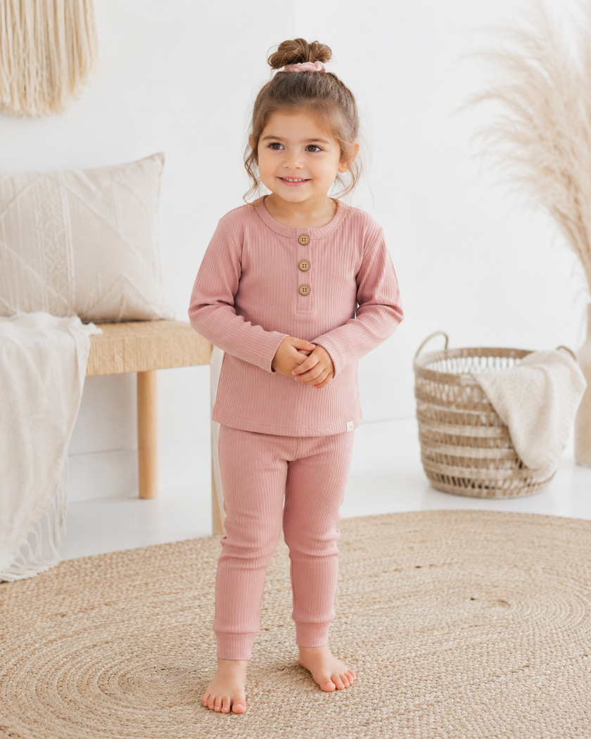Ribbed Cotton Unisex Long Set