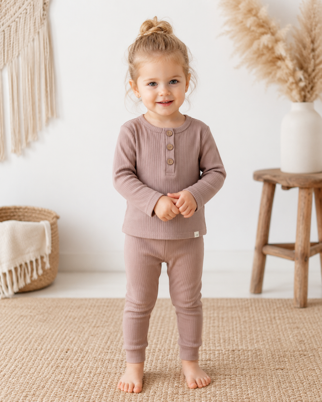 Ribbed Cotton Unisex Long Set