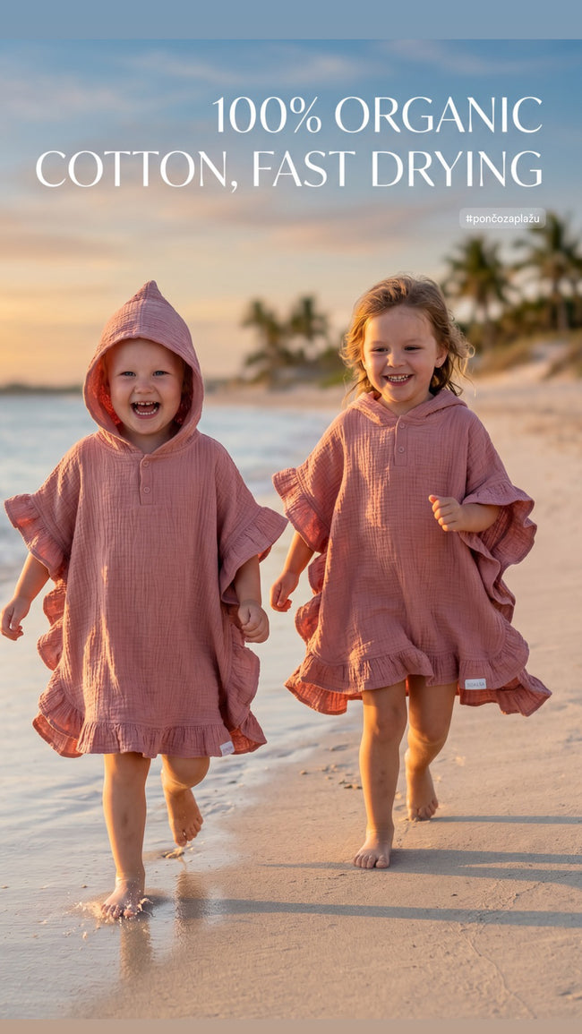 Muslin Fluffy Poncho 1-3 y