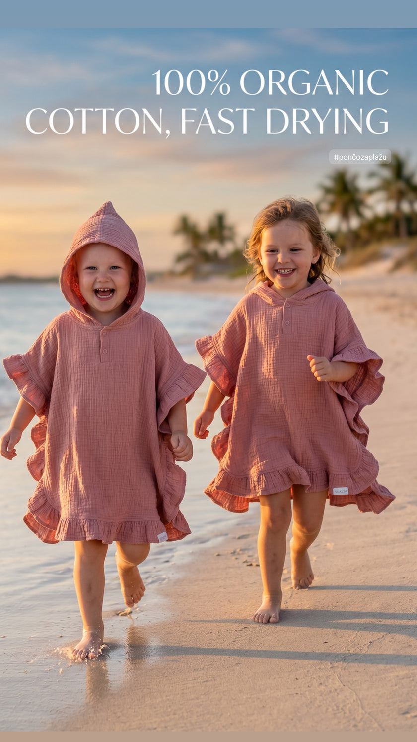 Muslin Fluffy Poncho 1-3 y
