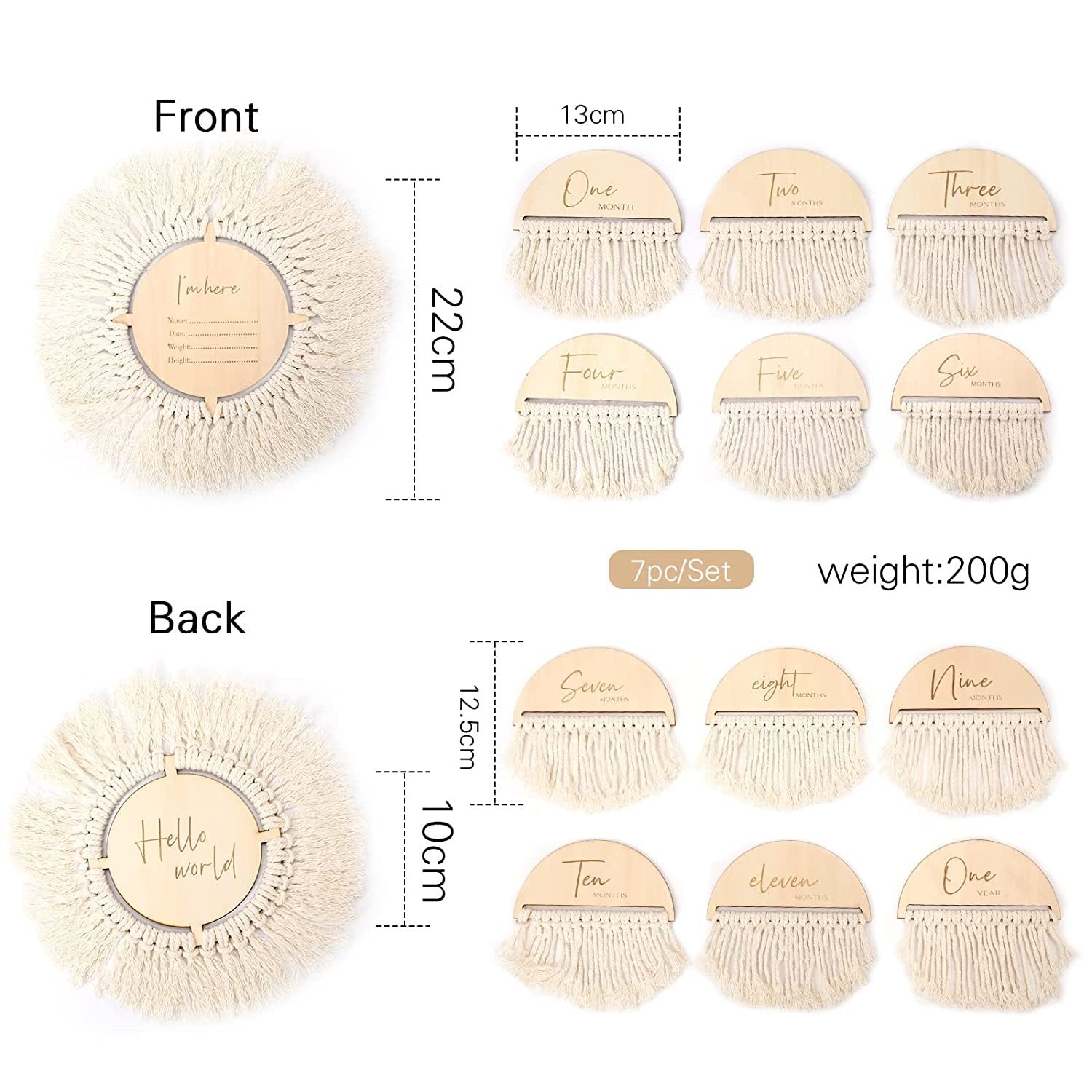 Macrame Baby Milestone Cards