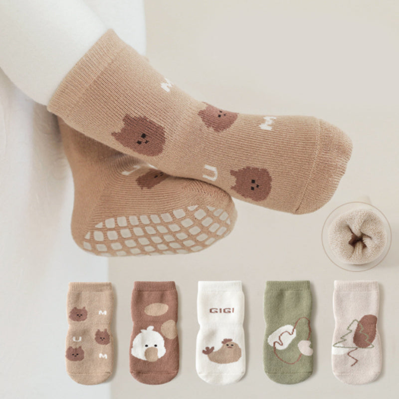 5 pcs Anti Slip Baby Socks 6-12 m