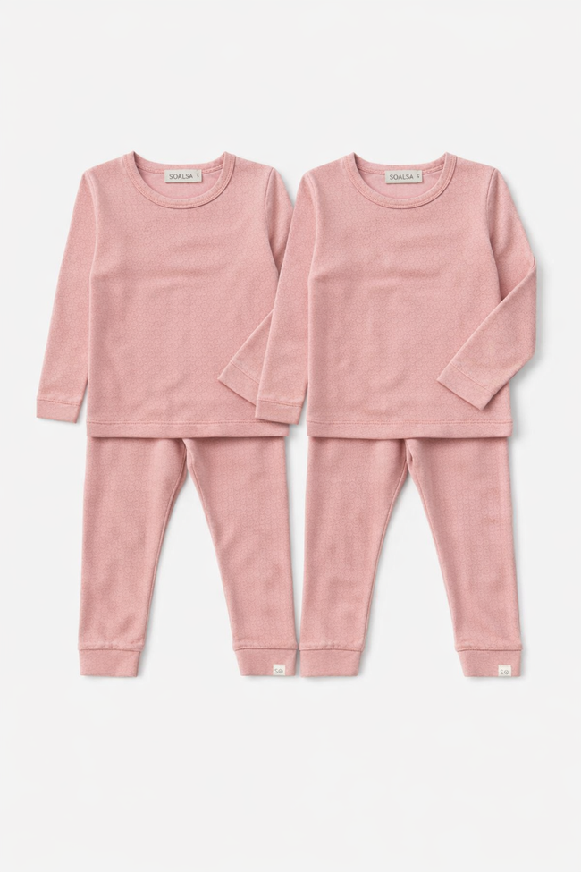 Honeycomb Organic Pajamas 2-Pack Pink