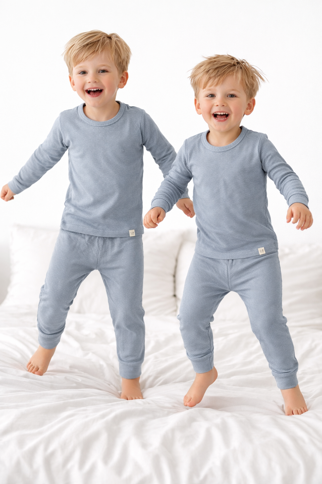 Honeycomb Organic Pajamas 2-Pack Blue