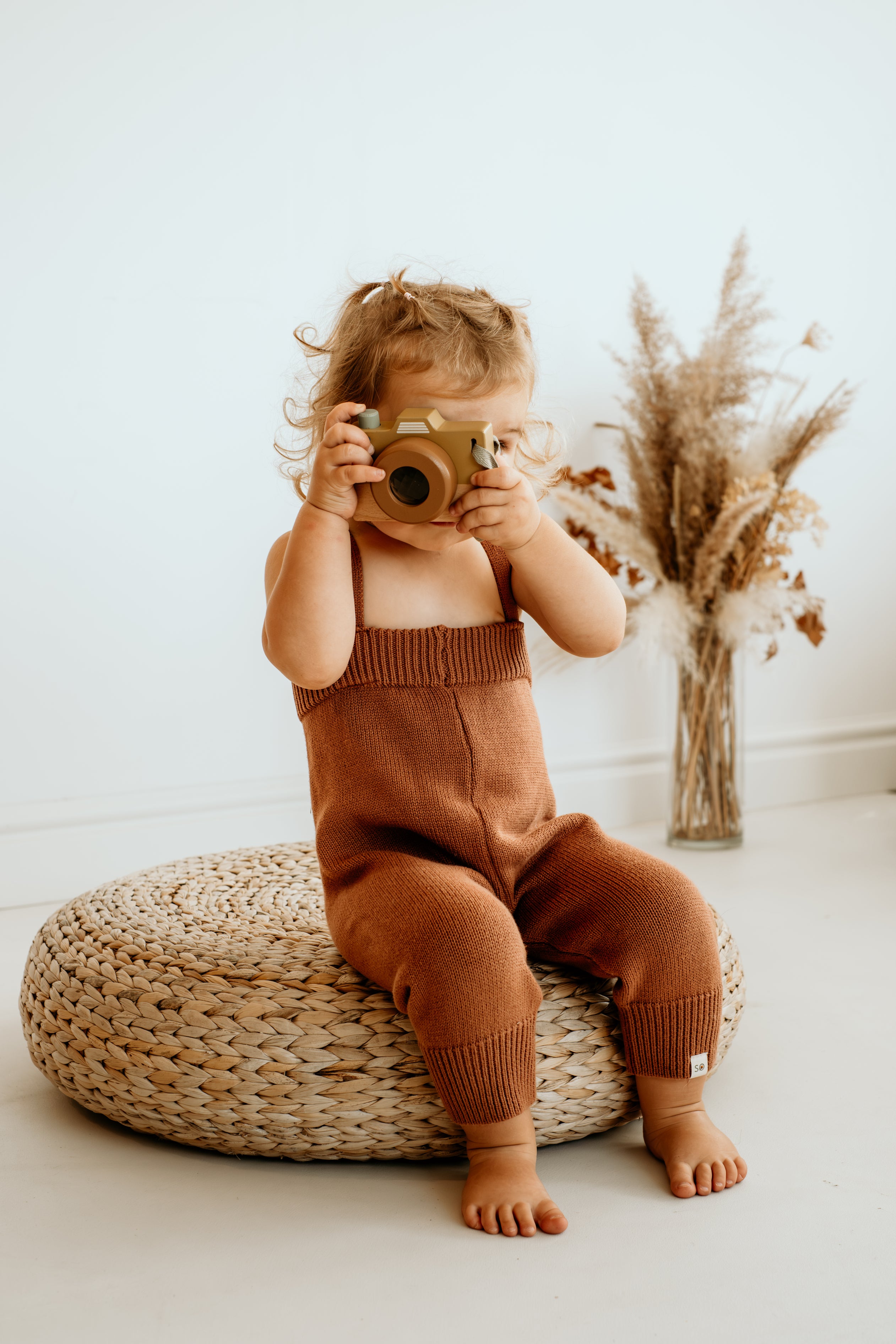 Knitted Terracotta Overall Suspender