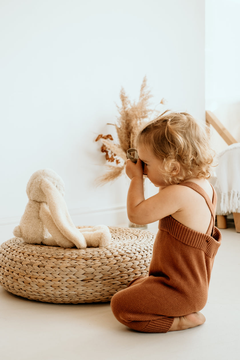 Knitted Terracotta Overall Suspender