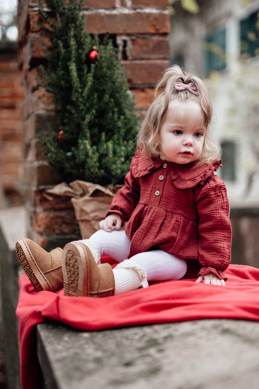 Christmas Rompers - Berry Red