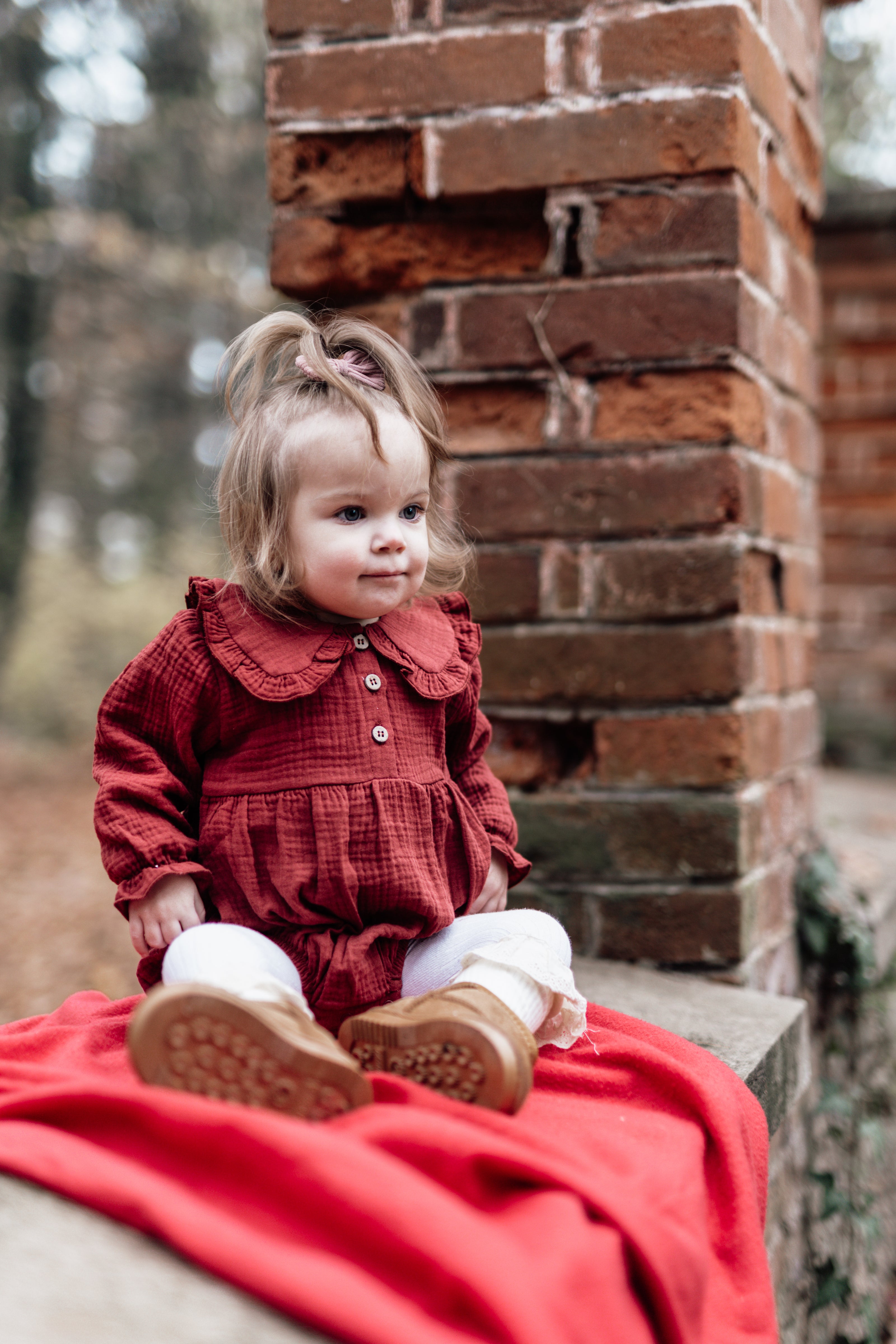 Christmas Rompers - Berry Red