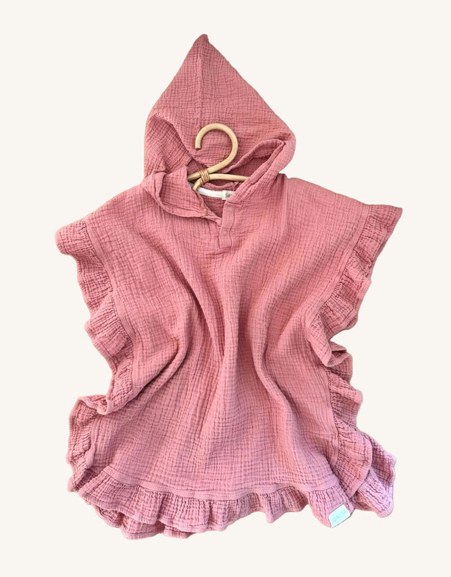 Muslin Fluffy Poncho 1-3 y
