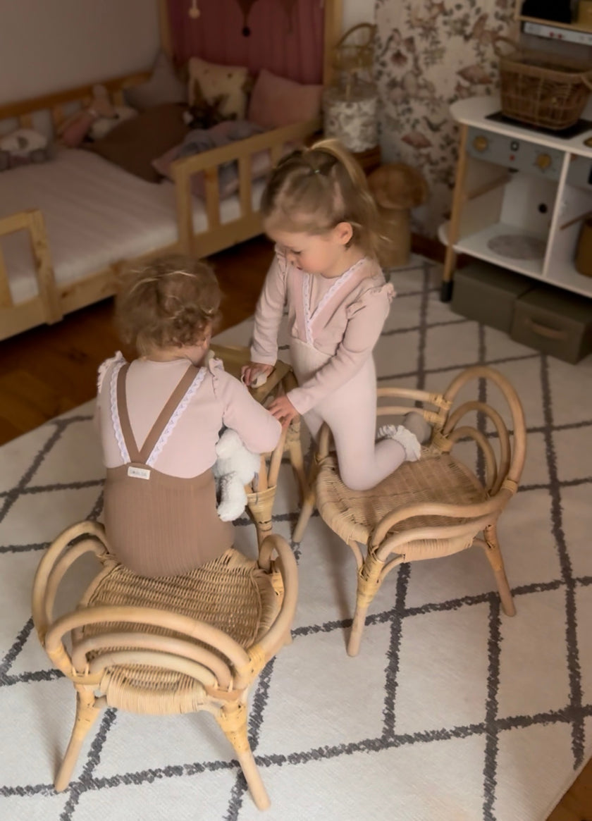 Knitted Baby Tights with Lace Suspenders - SOALSA