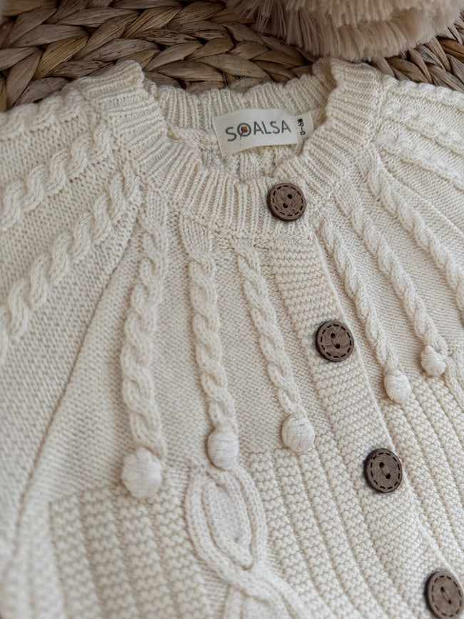 Knitted Baby Cardigan & Romper Cocco Set