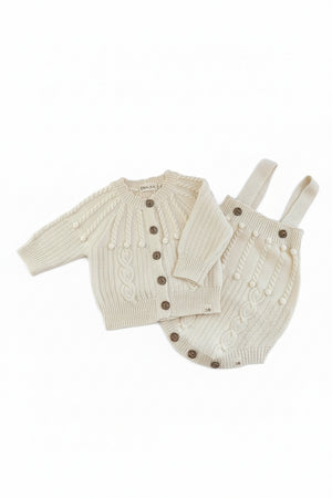 Knitted Baby Cardigan & Romper Cocco Set