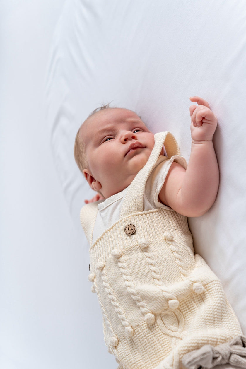 Knitted Bloomers Romper With Straps - SOALSA