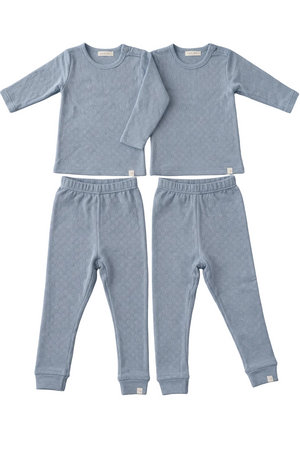 Honeycomb Organic Pajamas 2-Pack Blue
