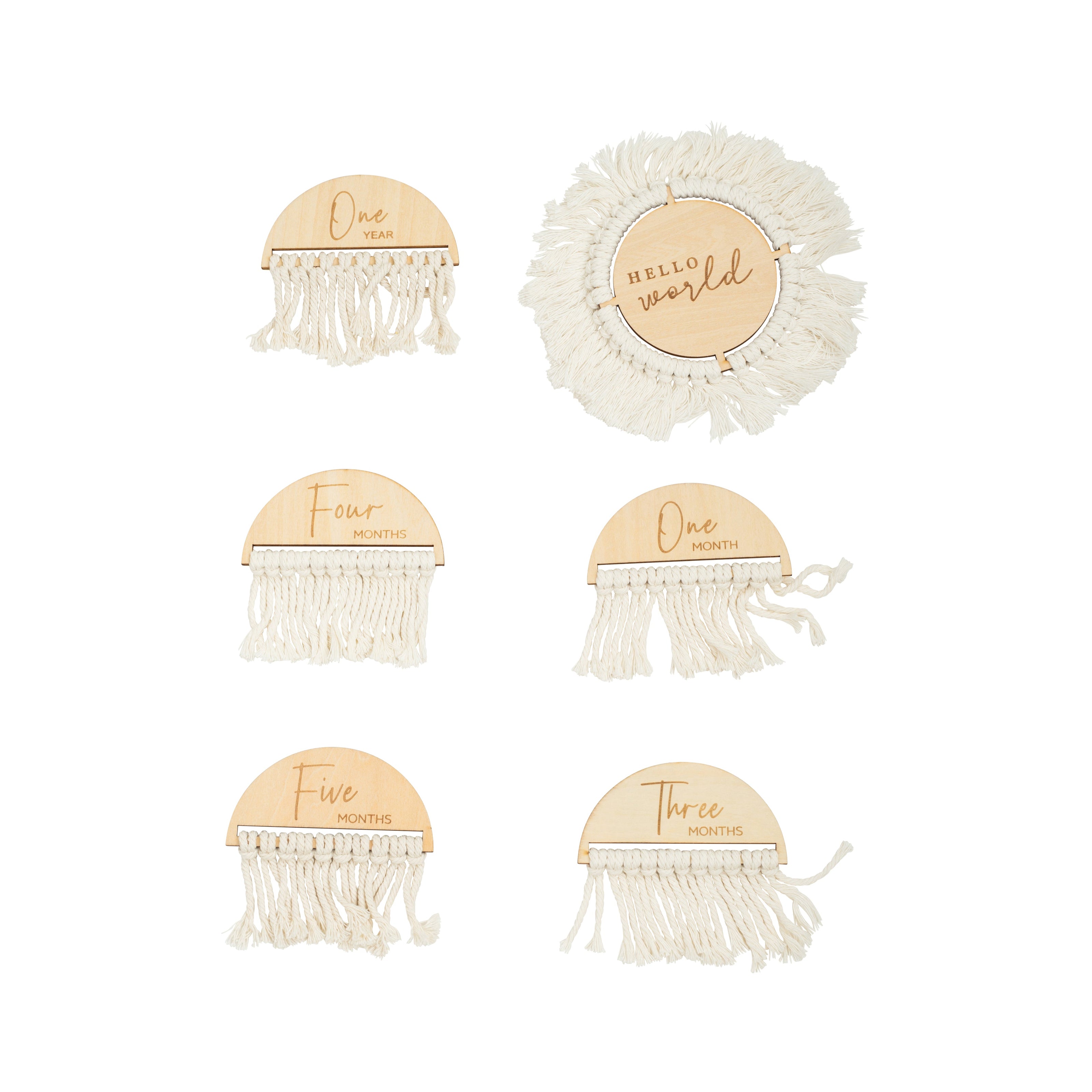 Lesene oznanitvene tablice za dojenčka  - milestone kartice SOALSA