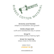 Text detailing the benefits of ribbed cotton material with a megaphone icon on a white background.
