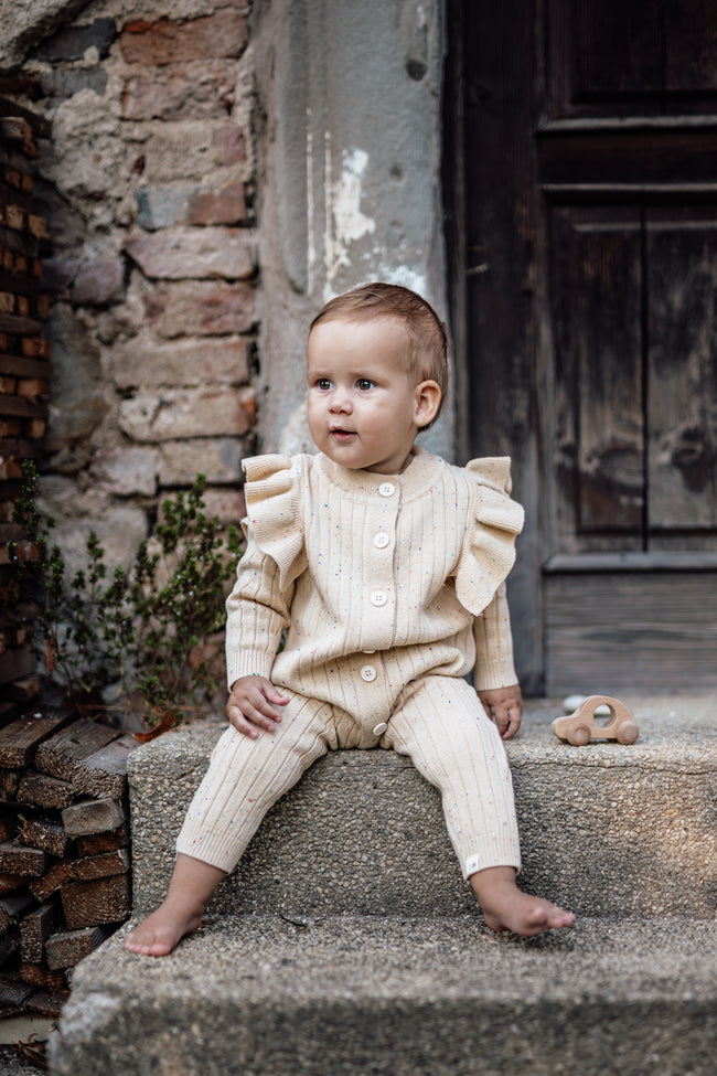 Knitted Confetti Ruffle Romper
