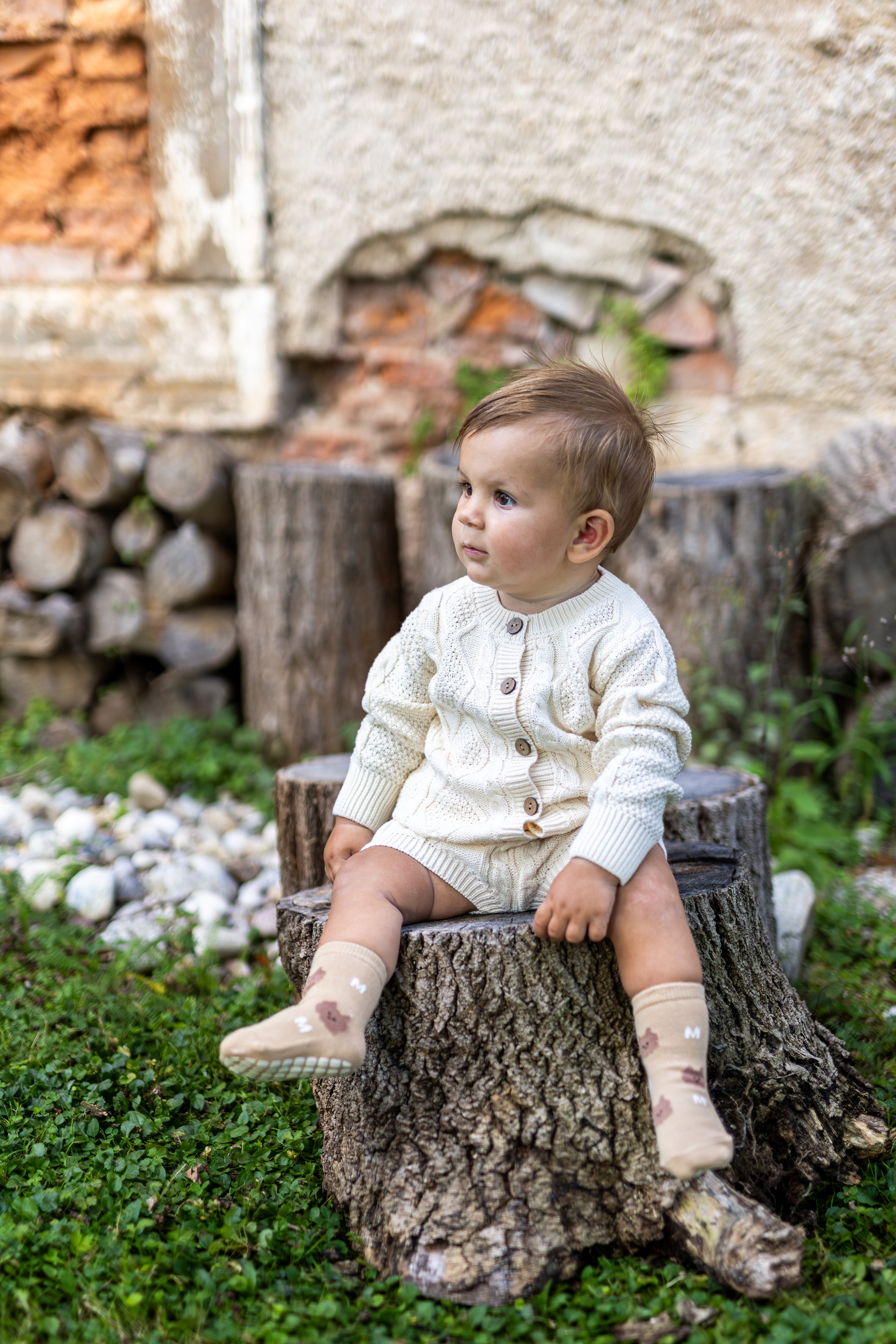 6-12m Knitted Baby 3pcs Set