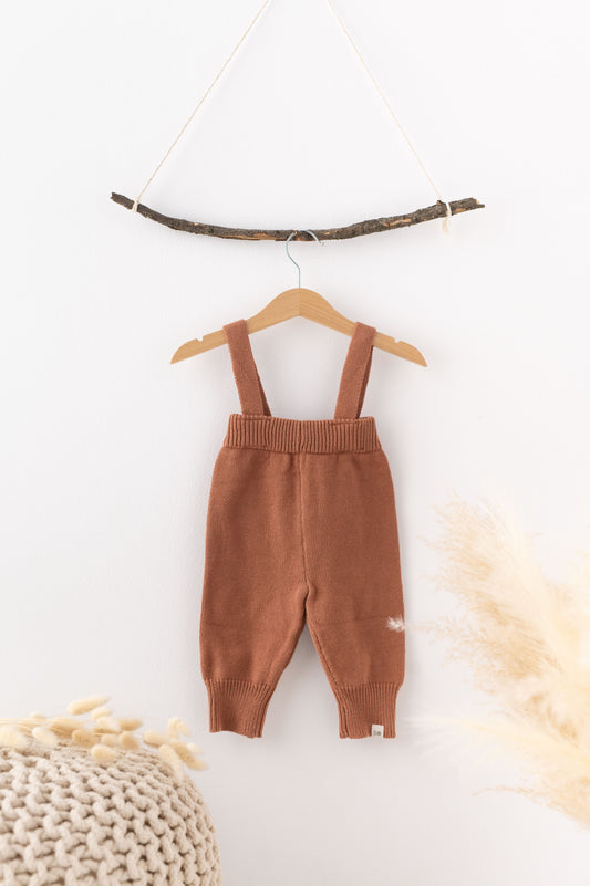 Knitted Terracotta Overall Suspender