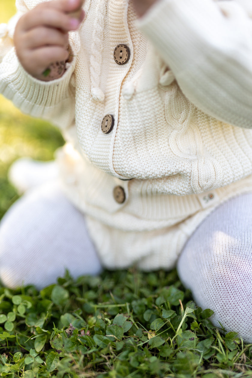Knitted Baby Cardigan & Romper Cocco Set
