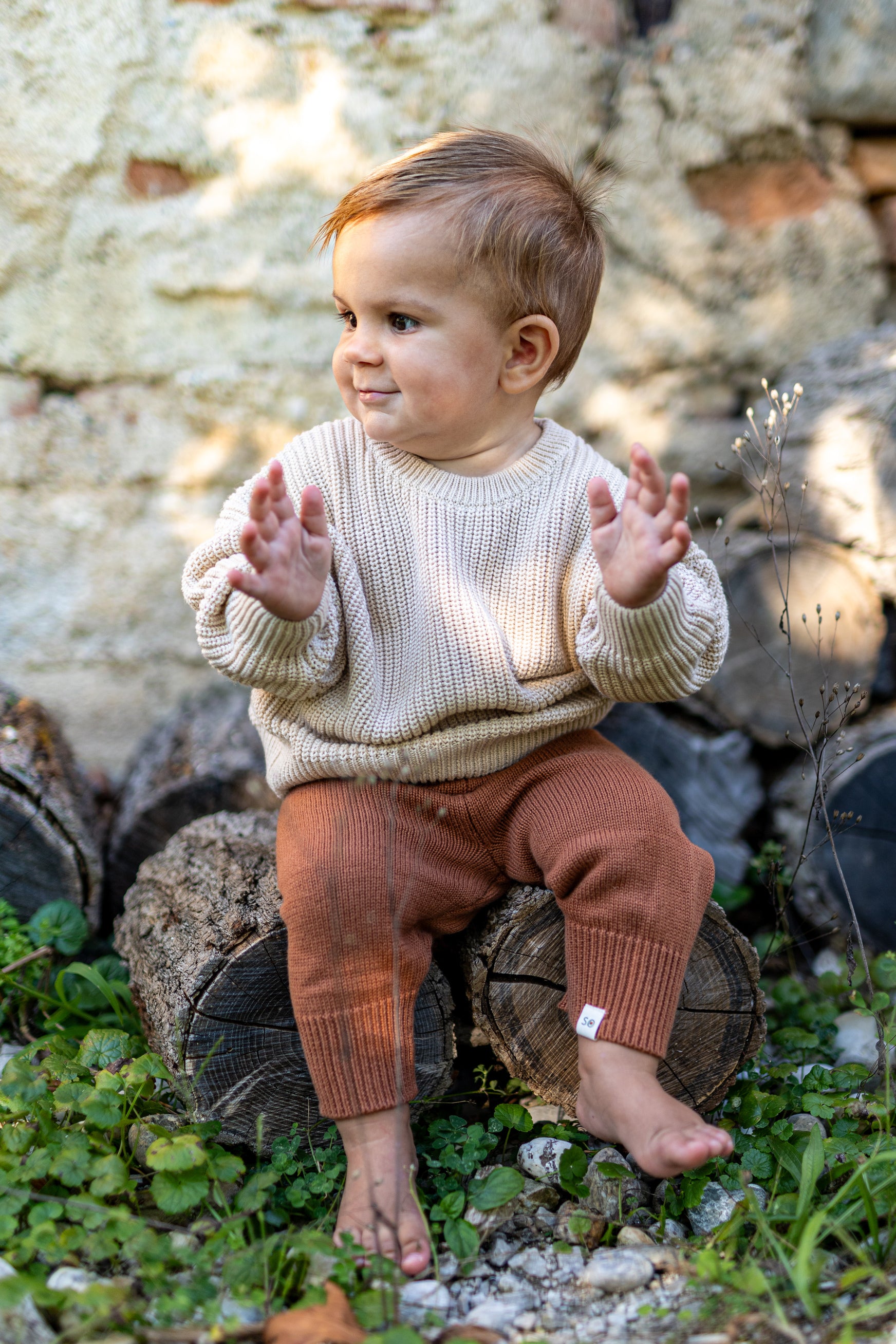 Knitted Terracotta Overall Suspender