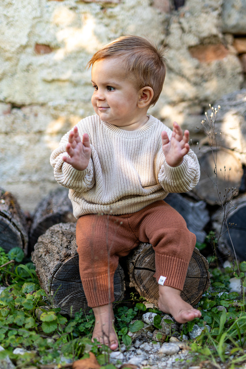 Knitted Terracotta Overall Suspender