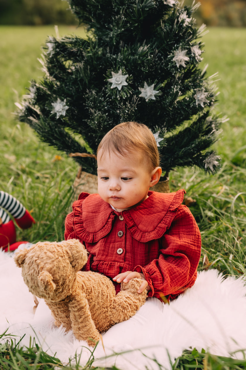 Christmas Rompers - Berry Red