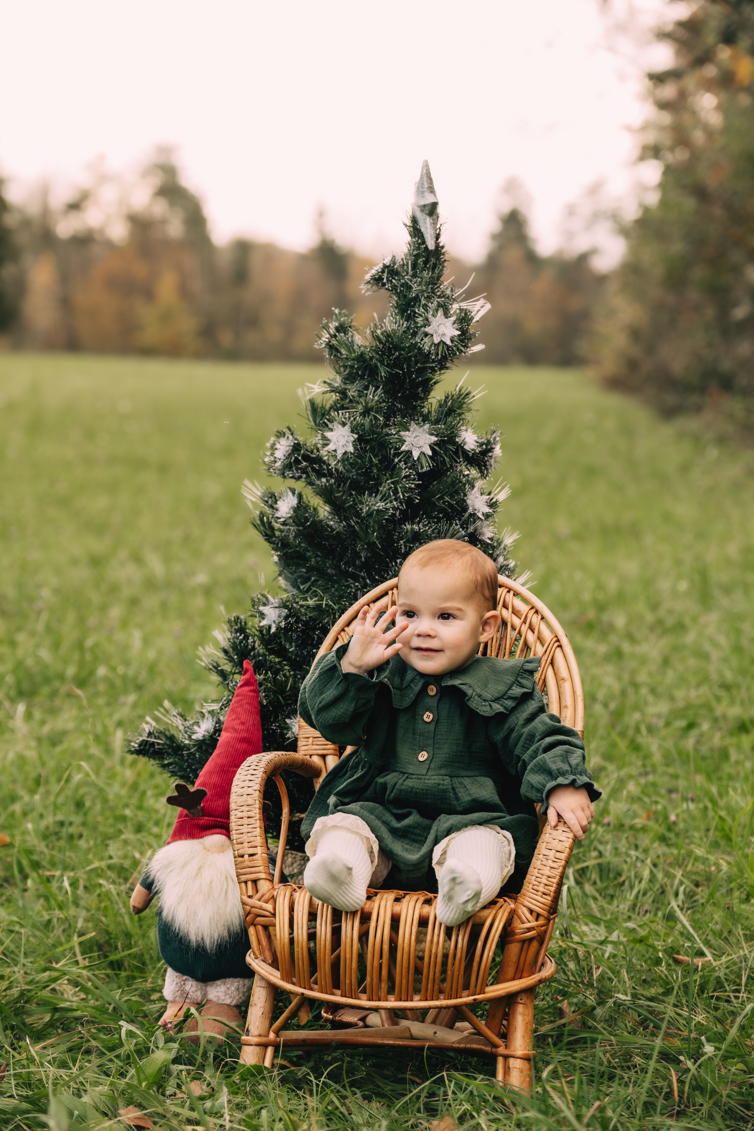 18-24 m Pine Green Christmas Romper