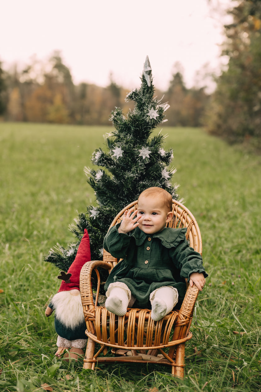 18-24 m Pine Green Christmas Romper